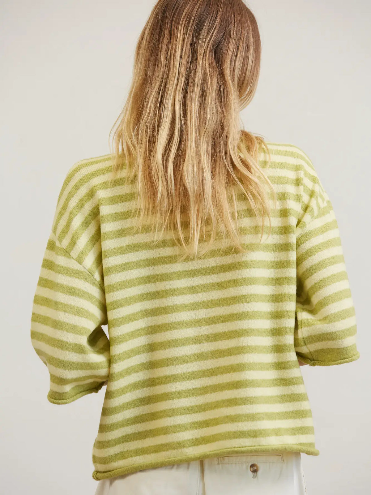 Green Stripe Half Cardigan